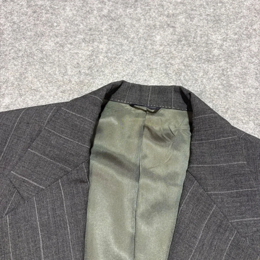 Polo Ralph Lauren Mens Pinstripe Blazer Gray Two Button Sport Coat Suit Jacket